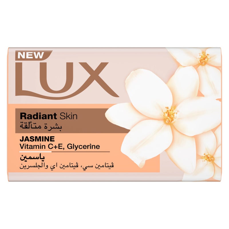 Lux Bar Soap for radiant skin, Jasmine, with Vitamin C, E, and Glycerine, 120g - Image 1